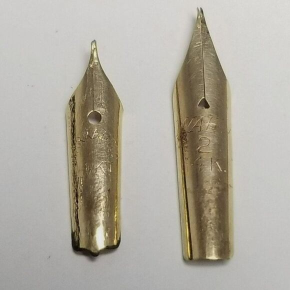 Vintage Lot of 2 14k Yellow Gold Fountain Pen Nibs, 0.6 Grams - AS IS - Picture 7 of 8